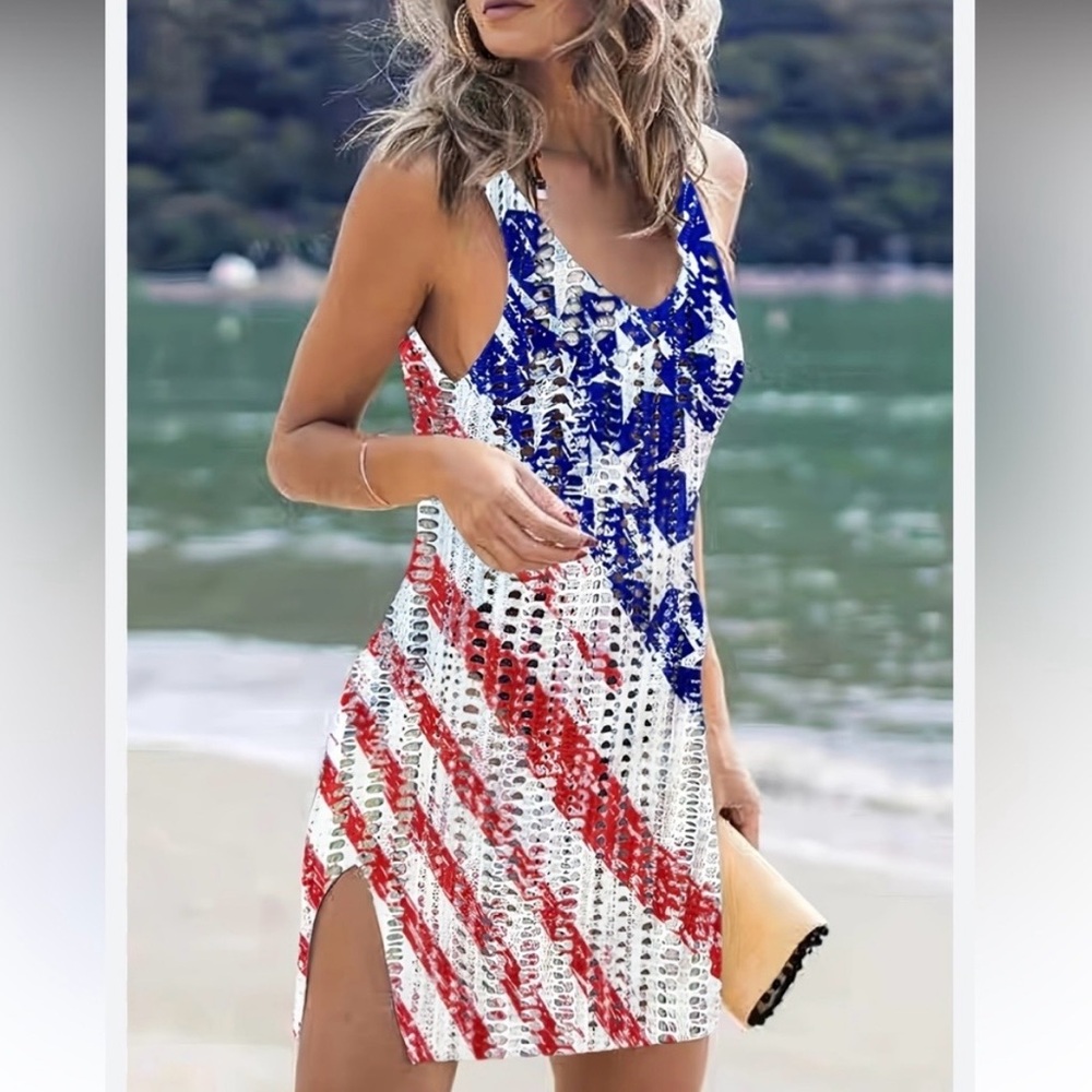 🇺🇸 Stars & Stripes American Flag Print Cover Up